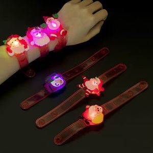 Pulsera de Navidad Silicona Decoración de la pulsera Glow Watch Band Led Luminoso Toys Kids Strap Strap Fiest Party Suppliesn