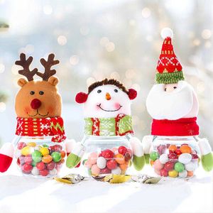 Caja de dulces de Navidad para colgar a mano, regalos creativos para niños, Ideas transparentes para niños, tarro de plástico para muñecas, botella de almacenamiento, bolsa de Papá Noel dulce 2023