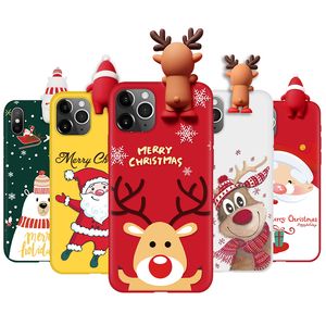 Silikon-Handyhüllen mit 3D-Weihnachtsmann-Puppenmuster, kratzfest, stoßfest, weiche Stoßstangenabdeckung für iPhone 11 12 13 Pro Max x 6 6S 7 8 Plus XR XSMax Neujahr