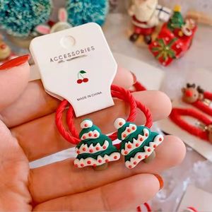 Christmas Enfants Rubber Band Party Favor Santa Claus Resin Princess Princess Band Rubber Band Hair Small Gift Wholesale 0914