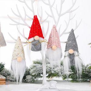 Décoration de noël Gnome en peluche poupée pendentif arbre de noël suspendu ornement nouvel an enfants cadeaux fête approvisionnement C0907
