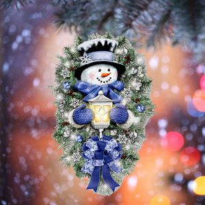 Decoración navideña autoadhesiva de PVC, pegatina de pared para año nuevo, hogar, ventana al aire libre, corona de muñeco de nieve, decoración de puerta de Navidad