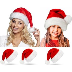 Chapeau en peluche doux pour décoration de noël, chapeaux de Cosplay du père noël pour enfants, casquettes de décoration pour adultes, casquette épaisse rouge, fournitures de fête de Festival