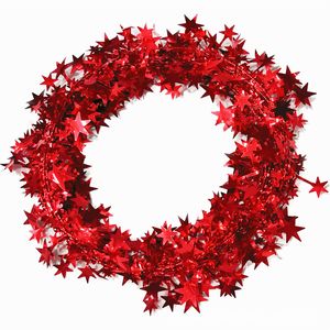 Couronne de décoration de Noël, étoile pentagonale, fleur tirée, vigne étoile dorée, fil métallique de Thanksgiving, couronne multicolore en gros