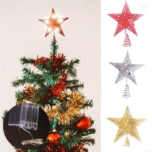 Décorations de Noël 1 PCS Tree Top LED Star Lights Ornements Party Xmas Showcase Decors Glowing Gifts Festival Window Displays
