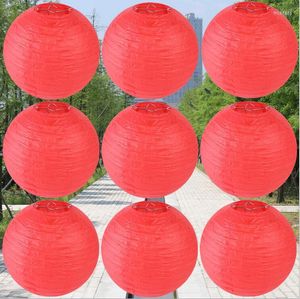 Décorations de Noël 10 pièces 8 pouces 20 cm Lanterne en papier chinois rouge Round Ballon suspendu pour la fête de mariage