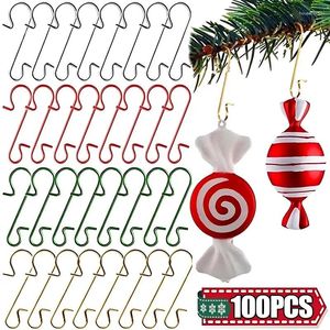 Décorations de Noël 100 / 10pcs Ornement en forme de S Support de crochet en métal Boules d'arbre de Noël Pendentif Crochets suspendus Année Fournitures de décoration de fête