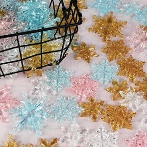 Décorations de Noël 10pcs / pack pour la maison ornements d'arbre de flocon de neige suspendus cristal acrylique bricolage décor de rideau de perles