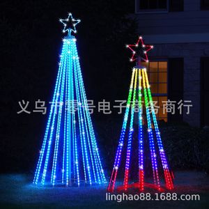 Decoraciones navideñas 110V-240V USEUUKAU Enchufe Show de luces animado Cono Árbol de Navidad Luz de patio LED Luces de cadena LED IP44 a prueba de agua para Navidad 230927