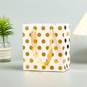 Décorations de noël 12 pièces papier points sacs de faveur de fête avec poignée cadeau mignon pour mariage bébé douche cadeaux d'anniversaire Shopping