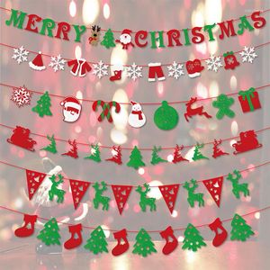Decoraciones navideñas de 15cm, cartel feliz, guirnalda de tela, banderas colgantes para el hogar, Papá Noel, muñeco de nieve, ciervo, banderines para árbol de Navidad, fiesta