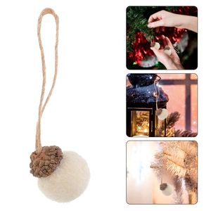 Decoraciones navideñas, 18 Uds., colgante con forma de cono de pino de fieltro, colgante de árbol, adorno