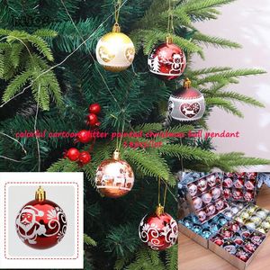 Décorations de noël 18 pièces en gros coloré paillettes peintes boule pendentif fête mariage année mur porte décoration Pendan