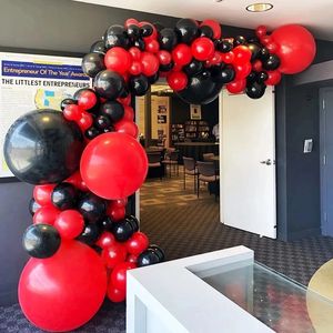 Decoraciones navideñas 1 set Red and Black Goldo Garland Garland Arch Kit 18th 30th 40th 50th Birthday Party Valentines Day Globos 231213