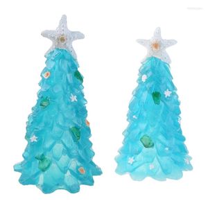 Adornos navideños 2022 creativo mar playa resina árbol estilo mediterráneo estrella de mar gradiente azul princesa ornamento océano decoración temática