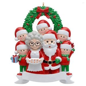 Adornos navideños 2022 árbol colgante familia DIY nombre Santa Reno adornos año decoración del hogar venta al por mayor gota