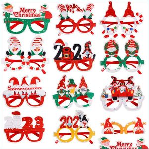 Décorations De Noël 2023 Nouvel An Po Props Bonne Fête De Noël Feutre Tissu Lunettes Cadre Pour Adts Enfants Drop Delivery Accueil Ga Dhgqz