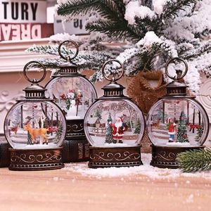 Décorations de Noël 202324 Lanterne boule à neige éclairée à piles, veilleuse LED avec crochet, ornements d'arbre, idées cadeaux 1 pièce 230919