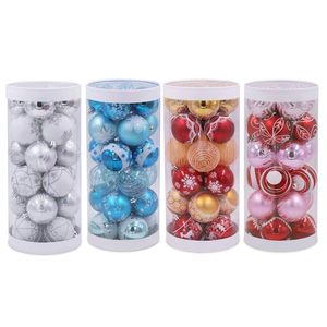 Décorations de Noël 24pcs 6cm Boules Ornement Incassable Arbre de Noël Suspendu Boule Décor Goutte