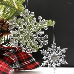 Decoraciones navideñas, 3 uds., copos de nieve, cristal acrílico transparente, nieve Artificial, adornos de árbol de Navidad para fiesta en casa, decoración de boda