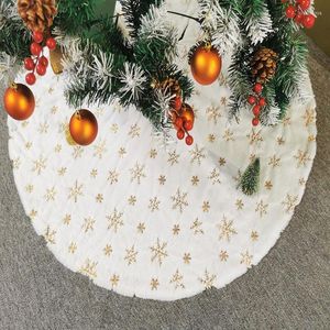 Decoraciones navideñas Falda de árbol grande de 48 pulgadas Cubierta de base de felpa suave blanca para decoración navideña para el hogar Uso interior y exterior