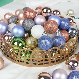 Decoraciones navideñas, 54 Uds., colgantes de árbol, adornos decorativos para colgar, bolas, adornos de 3cm, bolas de plástico de Navidad al por mayor