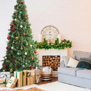 Décorations de Noël Sapin de Noël artificiel en épicéa de qualité supérieure de 7,5 pieds décoré avec supports en métal pour décoration de vacances intérieure et extérieure 231019