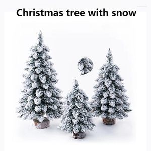 Décorations de Noël 75cm Arbre de neige léger avec support PVC Arbres de troupeau vert artificiel Accueil Ornements de Noël Arbolitos de Navidad Noel 2024