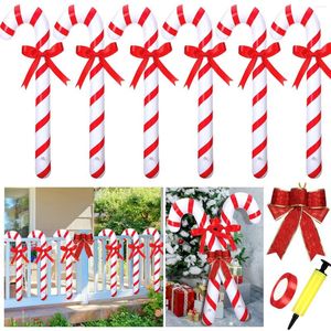 Décorations de Noël 90cm bâtons de cannes à bonbons gonflables pour la décoration extérieure intérieure 2023 année faveurs de fête