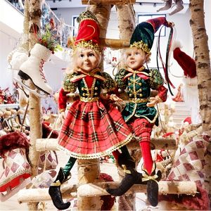 Décorations de Noël ABXMAS 1 Paire Elf Jouets En Peluche Pour La Décoration Intérieure Couple Elfes Vacances Poupées Année Cadeau Enfants Décoration Navidad Natal Xmas 220921
