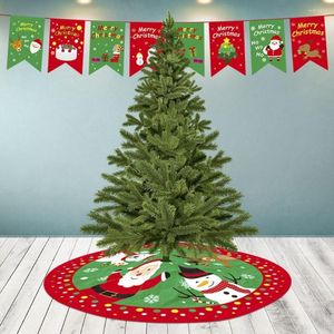 Décorations de Noël jupe d'arbre artificiel Couverture de pied de flanelle ronde pour l'année 2022