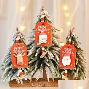 Decoraciones navideñas Serie de decoraciones navideñas Colgante de madera/Adornos pintados/Decoraciones de postales con clip navideño/Navidad de Dhghj