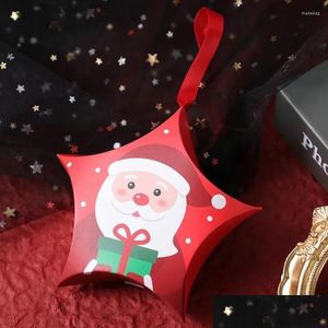 Décorations De Noël Décorations De Noël Boîte De Bonbons En Papier Père Noël Elk Sweet Treat Sacs Xmas Year Biscuit Gift Decor Kerst Nata Dhsft