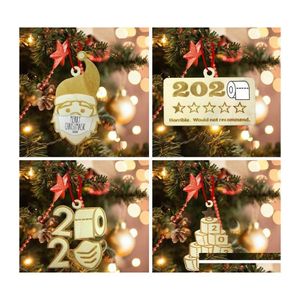 Décorations de Noël Décorations de Noël 4pcs / Set 2022 Ornement d'arbre en bois suspendu Modélisation de serviettes en papier du Père Noël pour le festival Dhcku