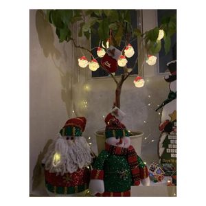 Décorations De Noël Décorations De Noël Arbre 10 / 20Pcs Led Bonhomme De Neige Guirlande Lumière Joyeux Pour La Maison 2022 Année Cristmas Ornamen Dh0Ly