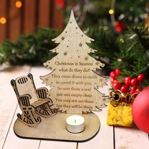 Decoraciones navideñas Adorno de recuerdo navideño Decoración de mesa Candelabro Feliz Navidad en el cielo Memoria Candelero Candelabros 221123