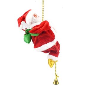Décorations de Noël Escalade Perles Père Noël Musique Électrique Poupée Corde Cadeaux Ornements Transfrontalier gros mode vente drôle adulte 221124
