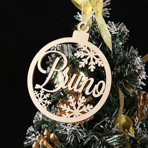 Decoraciones navideñas Adornos para árboles de Navidad personalizados Decoración para árboles de Navidad Adorno personalizado Nombres cortados con láser Etiquetas de regalo personalizadas de Navidad Decoración con nombres 231027