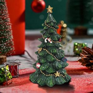 Decoraciones navideñas Árbol de escritorio Estrella dorada Bastón de caramelo Festival Regalos Decoración del hogar Artesanía de resina Superficie lisa Mini modelo de Navidad Fo