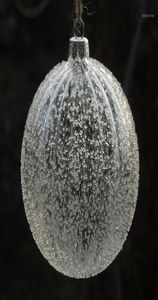 Décorations de Noël Diamètre 6 cm Boule de verre rayé Globe transparent avec puces Arbre Pendentif Ornement Ball11225947