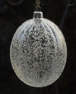 Décorations de Noël Diamètre 6 cm Boule de verre rayé Globe transparent avec puces Arbre Pendentif Ornement Ball16298826