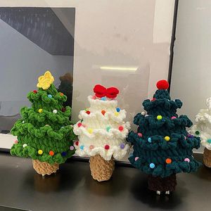 Décorations de noël DIY, ornements d'arbre tissés à la main, Kit de matériel de tricot, arbres de noël pour la maison, cadeau de l'année