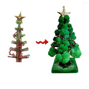 Decoraciones navideñas DIY, cristales de papel mágicos visuales para cultivo, árbol verde, árboles mágicamente divertidos, juguetes novedosos para niños