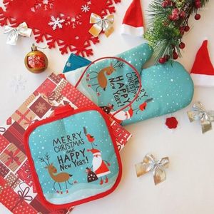 Adornos navideños, guantes, manoplas para horno, Set Merry para decoración del hogar, adornos navideños, Navidad, año 2023