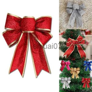 Décorations de Noël Or Argent Rouge Magnifique nœud papillon Décoration d'arbre de Noël Ruban de Noël Nœud de vacances Pendentif Maison Nœud papillon Gadget Navidad x1020