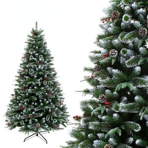 Décorations de Noël GY 1.8 M Arbre fruitier de pin à écorce blanche collant 1.5 Feuilles d'aiguille cryptées Aubépine chinoise 2.1