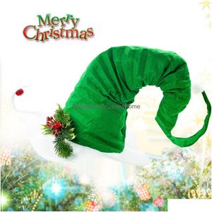 Décorations de Noël Chapeaux Blanc et Vert Cloche Santa Hat9Garçons Enfants Filles LED Joyeux Anniversaire 230905 Drop Livraison Maison Jardin Fes Dhdhu