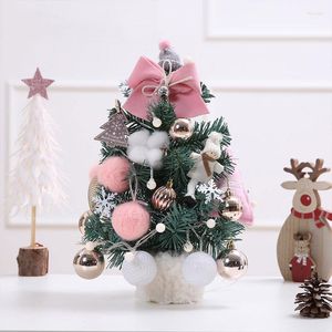 Decoraciones navideñas de estilo coreano, miniárbol, decoración de escritorio, adornos LED hechos a mano, bricolaje, cosas buenas para el hogar
