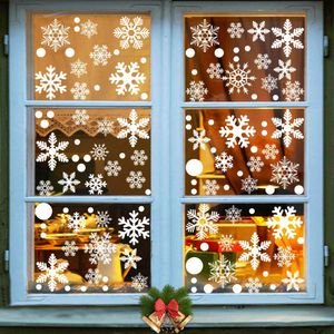 Décorations de Noël L Flocon de neige blanc fenêtre s'accroche hiver Noël décoration de vacances Fairyland Frozen Party autocollants nouvel an Bdebag Amufk