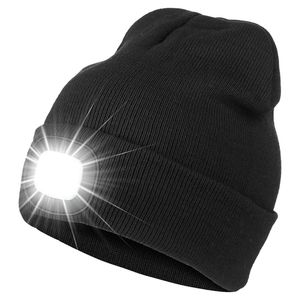 Décorations de Noël LED Lighted Beanie Cap Hip Hop Hommes Tricot Chapeau Hiver Chaud Chasse Camping Courir Cadeaux pour Femmes En Plein Air Pêche Caps 221130